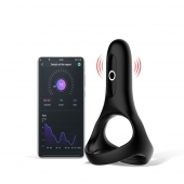 Черное виброкольцо Magic Motion Rise с подхватом мошонки - Magic Motion - в Сургуте купить с доставкой