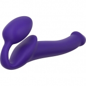 Фиолетовый безремневой страпон Silicone Bendable Strap-On - size S - Strap-on-me - купить с доставкой в Сургуте