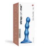 Голубая насадка Strap-On-Me Dildo Plug Balls size S - Strap-on-me - купить с доставкой в Сургуте