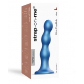 Голубая насадка Strap-On-Me Dildo Plug Balls size L - Strap-on-me - купить с доставкой в Сургуте