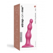 Розовая насадка Strap-On-Me Dildo Plug Beads size S - Strap-on-me - купить с доставкой в Сургуте