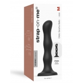 Черная насадка Strap-On-Me Dildo Geisha Balls size M - Strap-on-me - купить с доставкой в Сургуте