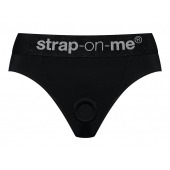 Черные трусики для насадок Heroine Lingerie Harness - size S - Strap-on-me - купить с доставкой в Сургуте