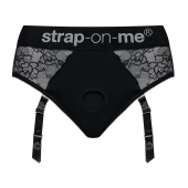 Черные трусики для насадок Diva Lingerie Harness - size S - Strap-on-me - купить с доставкой в Сургуте