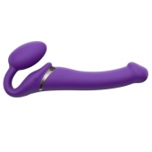 Фиолетовый безремневой вибрострапон Vibrating Bendable Strap-On - size L - Strap-on-me - купить с доставкой в Сургуте