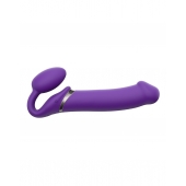 Фиолетовый безремневой вибрострапон Silicone Bendable Strap-On - size XL - Strap-on-me - купить с доставкой в Сургуте