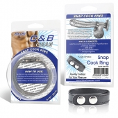Кольцо на пенис SNAP COCK RING из искусственной кожи на клепках - BlueLine - в Сургуте купить с доставкой