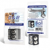 Хомут-утяжка для мошонки из искусственной кожи на клепках SNAP BALL STRETCHER - BlueLine - купить с доставкой в Сургуте