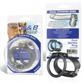 Двойное кольцо выносливости на пенис DUAL STAMINA RING - BlueLine - в Сургуте купить с доставкой