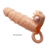 Телесная удлиняющая вибронасадка Penis Sleeve Connor - 17 см. - Baile - в Сургуте купить с доставкой