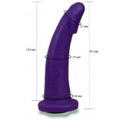 Фиолетовая гладкая изогнутая насадка-плаг - 14,7 см. - LOVETOY (А-Полимер) - купить с доставкой в Сургуте