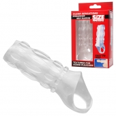 Насадка на пенис с кольцом для мошонки Clear Sensations Enhancer Sex Sleeve - 11,5 см. - XR Brands - в Сургуте купить с доставкой