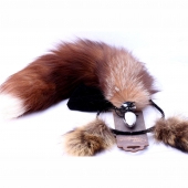 Игровой комплект: серебристая анальная пробка с пушистым хвостом и ободок-ушки - Crazy Handmade - купить с доставкой в Сургуте