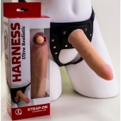 Страпон Харнесс из трусиков и насадки-фаллоса - 17,5 см. - LOVETOY (А-Полимер) - купить с доставкой в Сургуте