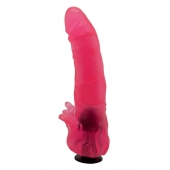 Розовая насадка для страпона с клиторальными лепестками - 18,5 см. - LOVETOY (А-Полимер) - купить с доставкой в Сургуте