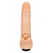 Телесная гелевая насадка-фаллос с клиторальными лепестками - 18,5 см. - LOVETOY (А-Полимер) - купить с доставкой в Сургуте