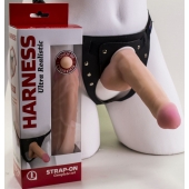 Страпон Harness из двух предметов: трусики с плугом и насадка-фаллос - 17 см. - LOVETOY (А-Полимер) - купить с доставкой в Сургуте