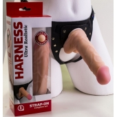 Страпон Harness из двух предметов: регулируемые трусики и насадка-фаллос - 17,5 см. - LOVETOY (А-Полимер) - купить с доставкой в Сургуте