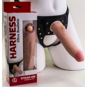 Реалистичный страпон Harness из трусиков и насадки-фаллоса - 18,5 см. - LOVETOY (А-Полимер) - купить с доставкой в Сургуте