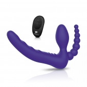 Фиолетовый безремневой страпон с пультом ДУ 7’’ Remote Control Strapless - 24 см. - Pegasus - купить с доставкой в Сургуте