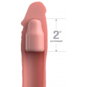 Телесная насадка-удлинитель 2 Inch Silicone X-tension with Strap - 20,3 см. - Pipedream - в Сургуте купить с доставкой