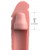 Телесная насадка-удлинитель 1 Inch Silicone X-tension - 17,8 см. - Pipedream - в Сургуте купить с доставкой