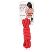 Красная хлопковая веревка для связывания - 3 м. - Lux Fetish - купить с доставкой в Сургуте