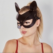 Коричневая кожаная маска  Кошечка - Sitabella - купить с доставкой в Сургуте