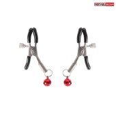 Серебристые зажимы на соски с шариками - Notabu - купить с доставкой в Сургуте