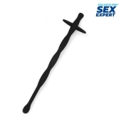 Черный силиконовый уретральный стимулятор - 15 см. - Sex Expert - купить с доставкой в Сургуте