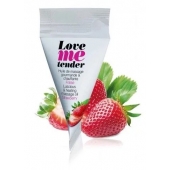 Съедобное согревающее массажное масло Love Me Tender Strawberry с ароматом клубники - 10 мл. - Love to Love - купить с доставкой в Сургуте