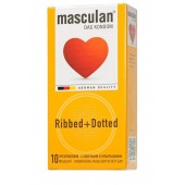 Презервативы с колечками и пупырышками Masculan Ribbed+Dotted - 10 шт. - Masculan - купить с доставкой в Сургуте