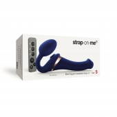 Синий безремневой страпон Multi Orgasm Size S с клиторальной стимуляцией - Strap-on-me - купить с доставкой в Сургуте