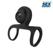 Черная вибронасадка на пенис Sex Expert - Sex Expert - в Сургуте купить с доставкой