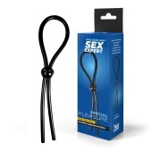 Черное силиконовое лассо с шариком для утяжки - Sex Expert - в Сургуте купить с доставкой