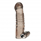 Дымчатая насадка на пенис с вибрацией  Vibrating Penis Enhancing Sleeve Extension - 13,3 см. - BlueLine - в Сургуте купить с доставкой