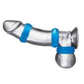 Комплект из трех голубых колец для эрекции 3-Pack Nuts   Bolts Stretch Cock Ring Set - BlueLine - в Сургуте купить с доставкой