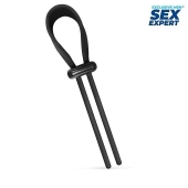 Черный ремень-лассо для усиления эрекции - Sex Expert - в Сургуте купить с доставкой