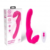 Розовый безремневой страпон на радиоуправлении Strapless Together - 22 см. - Together Toy - купить с доставкой в Сургуте