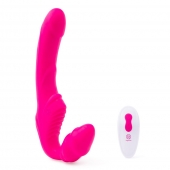 Розовый безремневой страпон на радиоуправлении Strapless Together - 22 см. - Together Toy - купить с доставкой в Сургуте