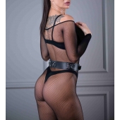 Черный кожаный пояс Sex Game - БДСМ Арсенал - купить с доставкой в Сургуте