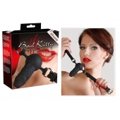 Чёрный силиконовый кляп-фаллос Bad Kitty - Orion - купить с доставкой в Сургуте