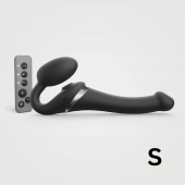 Черный безремневой страпон Multi Orgasm Size S с клиторальной стимуляцией - Strap-on-me - купить с доставкой в Сургуте