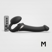 Черный безремневой страпон Multi Orgasm Size M с клиторальной стимуляцией - Strap-on-me - купить с доставкой в Сургуте
