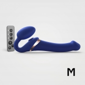 Синий безремневой страпон Multi Orgasm Size M с клиторальной стимуляцией - Strap-on-me - купить с доставкой в Сургуте