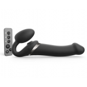 Черный безремневой страпон Multi Orgasm Size L с клиторальной стимуляцией - Strap-on-me - купить с доставкой в Сургуте