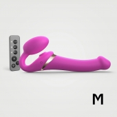 Ярко-розовый безремневой страпон Multi Orgasm Size M с клиторальной стимуляцией - Strap-on-me - купить с доставкой в Сургуте