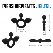 Черное эрекционное кольцо с крыльями Rooster Jeliel Angel - Velv or - в Сургуте купить с доставкой