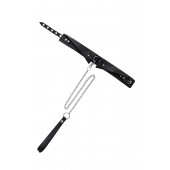 Черный кожаный ошейник-воротник с поводком - Pecado - купить с доставкой в Сургуте