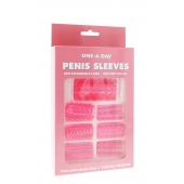 Набор из 7 розовых насадок на пенис ONE-A-DAY PENIS SLEEVES PINK - Seven Creations - в Сургуте купить с доставкой